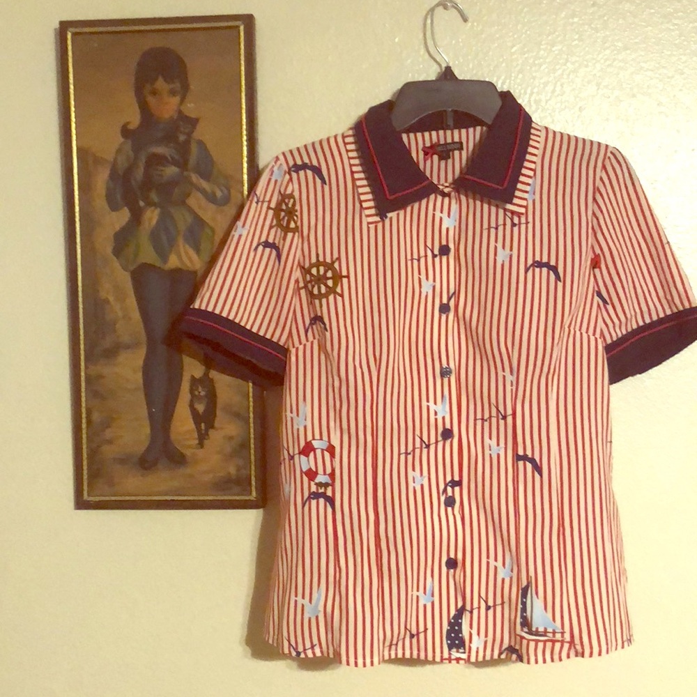 Pinup Hell bunny large button down blouse